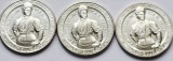 Set 3 monede 25 cents / quarter dollar 2025 USA, Ida B. Wells, Lit.PDS, km#809, America de Nord