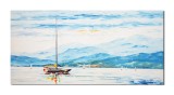 Cumpara ieftin Tablou peisaj cu veliere, pictat manual 140x70cm ulei pe panza in cutit efect 3D, gata de agatat pe perete