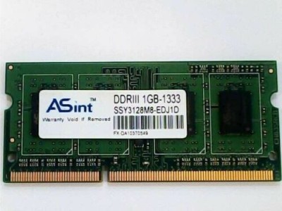 Memorie laptop Asint SSY3128M8-EDJ1D 1GB PC3-1333 DDR3 1333MHZ foto