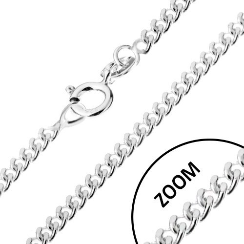 Lănțișor cu elemente de legătură răsucite ovale, argint 925, grosime 1,7 mm, lungime 500 mm
