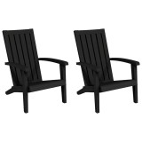 Cumpara ieftin Scaune Adirondack de gradina, 2 buc., negru, polipropilena