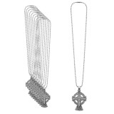 Cumpara ieftin Pachet 10 coliere argintii lungime lant 61 cm ajustabil cu cruce celtica 3 x 2 cm, 2 fete, Rastignirea lui Iisus Hristos si Sfantul Arhanghel Mihail