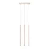 Lampă Suspendată Pastel Bej Oțel 3 Becuri Tub Modern De Interior