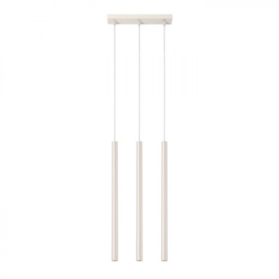 Lampă Suspendată Pastel Bej Oțel 3 Becuri Tub Modern De Interior foto