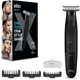 Aparat hibrid de barbierit si tuns pentru barbati Braun Series X XT3100 Wet&amp;amp;Dry, lama 4D, 3 piepteni, 1 capac, husa, Negru