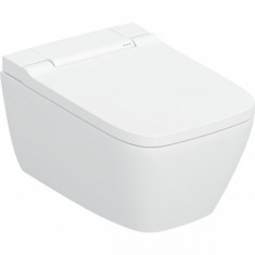 Vas wc suspendat cu capac soft-close si functie de bideu Geberit Aquaclean Sela Square - Culoare Alb