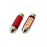 Set becuri auto cu LED CANBUS sofit compatibil C5W 12 SMD 36mm Alb 12/24V,