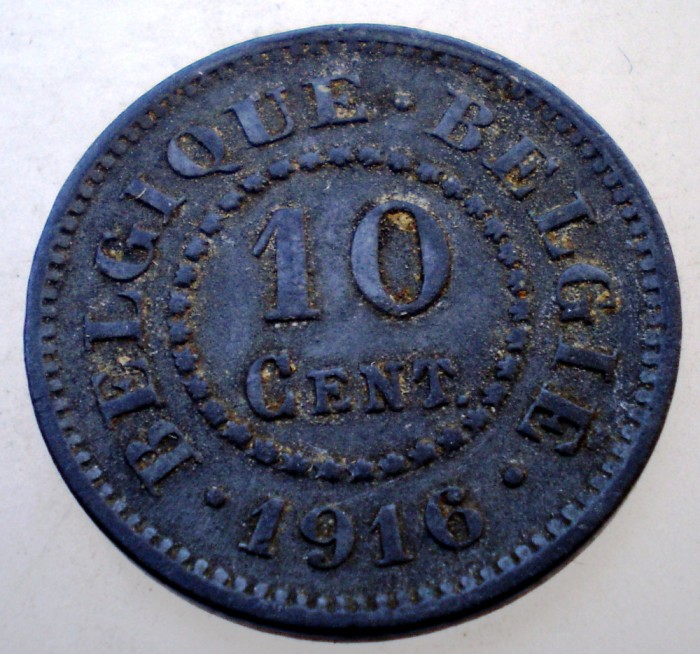 2.155 BELGIA WWI OCUPATIE GERMANA 10 CENTIMES 1916 BELGIQUE-BELGIE