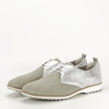 Pantofi oxford din piele naturala gri argintiu Selena 01, 38 - 40