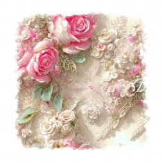 Sticker decorativ, Trandafiri, Roz, 55 cm, 6682ST foto