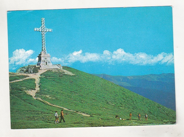 bnk cp Muntii Bucegi - Crucea de pe Caraiman - uzata - marca fixa