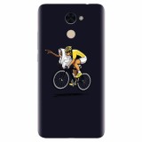 Husa silicon pentru Huawei Enjoy 7 Plus, ET Riding Bike Funny Illustration