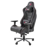 Scaun directorial pentru gaming HM Chavez, piele ecologica, cadru metalic, cotiere reglabile, multiblock, perne lombare,100 kg, negru