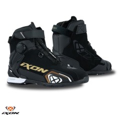 Ghete pentru scuter - motocicleta Roadster femei All Season Ixon model Bull 2 WP LS culoare: negru/alb/auriu (100% waterproof) 38