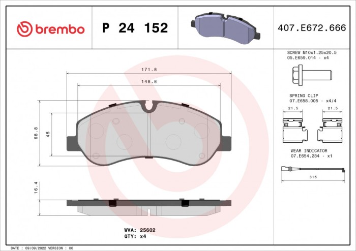 BREMBO P 24 152 PRIME LINE set placute frana,frana disc