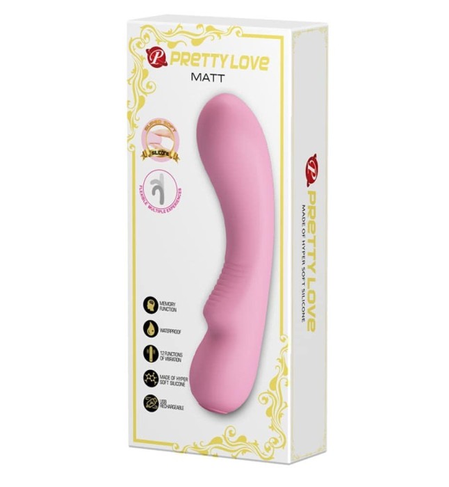 Vibrator Punctul G Matt, Roz, 19 cm