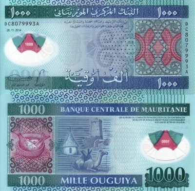 MAURITANIA 1.000 ouguiya 2014 polymer UNC!!! foto