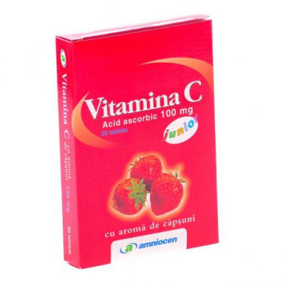 Vitamina C Capsuni Amniocen 20tbl foto