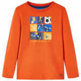 Tricou de copii cu m&acirc;neci lungi, portocaliu, 128