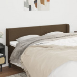 VidaXL Tăblie de pat cu aripioare maro &icirc;nchis 163x16x78/88 cm textil