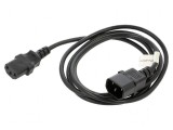 Cablu IEC C13 C14 1,8m negru PVC 1mm, Lanberg