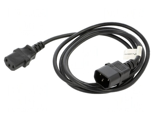 Cablu IEC C13 C14 1,8m negru PVC 1mm