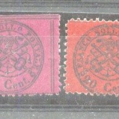 Italy Church State 1868 Coat of arms, 2 x 20C, Mi.23 a+b, MH AM.118