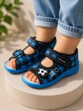 Sandalute pentru baietei - Carouri albastre (Marime Disponibila: Marimea 25)