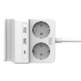 Prelungitor Well cu &icirc;ncărcător wireless, 3680W, 2 m