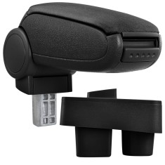 [pro.tec] Marca specifica pentru cotiera auto &Scaron;koda Roomster / &Scaron;koda Fabia II - cotiera auto - cu compartiment pentru depozitare - tesatura - negru Ha