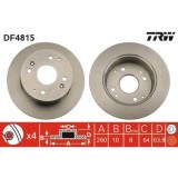 Set disc frana Honda Accord 6 (Ck Cg Ch Cf) 03.97-12.03, Accord 6 Hatch Clback (Ch Cl) 12.99-12.02, Spate, 260X10mm, plin, TRW