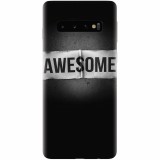 Husa silicon pentru Samsung Galaxy S10, Awesome Label Dark