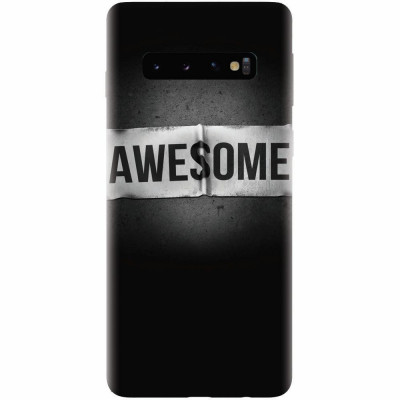 Husa silicon pentru Samsung Galaxy S10, Awesome Label Dark foto