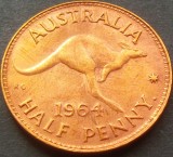 Moneda HALF PENNY - AUSTRALIA, anul 1964 *cod 1061, Australia si Oceania