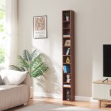 Raft CD Tynset cu 10 compartimente, aspect nuc, 187x20x17 cm