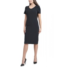 K660-1 Rochie office, simpla, cu maneci scurte