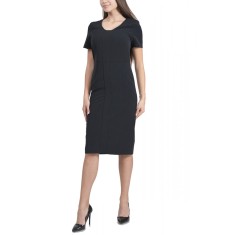 K660-1 Rochie office, simpla, cu maneci scurte