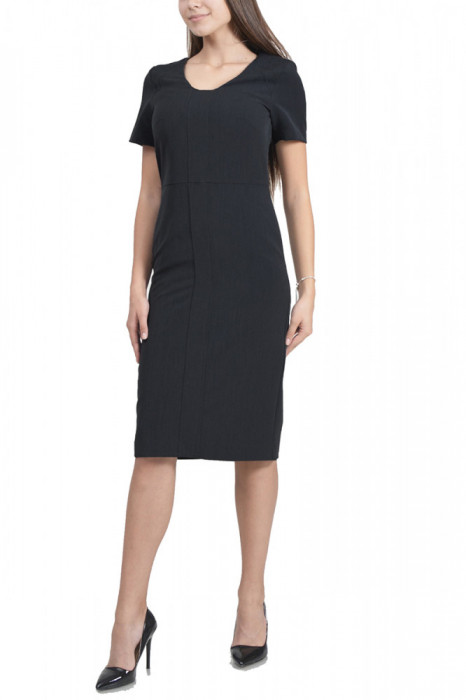 K660-1 Rochie office, simpla, cu maneci scurte