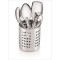 Set ustensile pentru bucatarie, cu 4 piese, din inox, cu suport de inox inclus, compatibil cu masina de spalat vase, argintiu