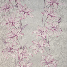 Tapet floral, gri, alb, roz, living, hol, lavabil, spuma, Vomax, 1517-42
