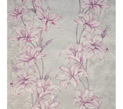 Tapet floral, gri, alb, roz, living, hol, lavabil, spuma, Vomax, 1517-42 foto