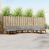 vidaXL Set de canapele de exterior 8 pcs Gri natural și deschis 3369754
