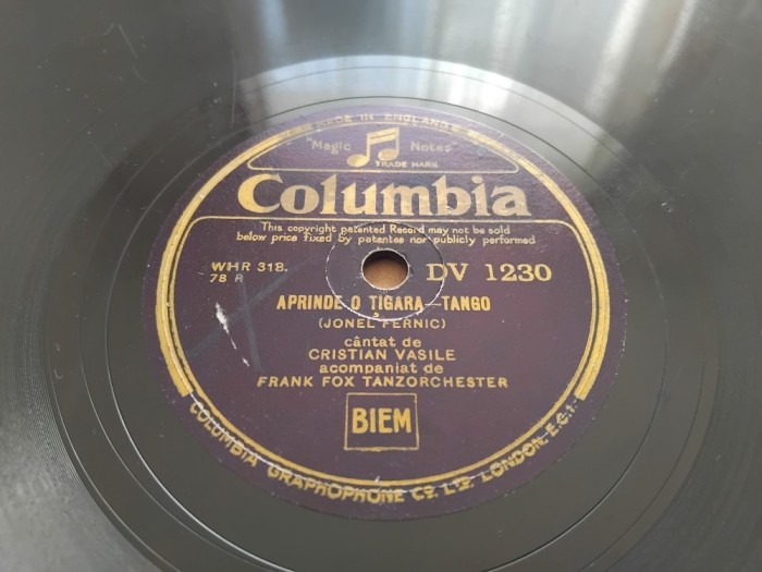 Disc patefon/gramofon Cristian Vasile - Aprinde o tigara