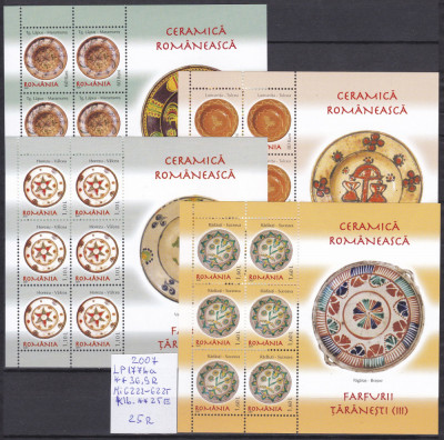 2007 Ceramica Romaneasca farfurii taranesti III LP1774a MNH foto