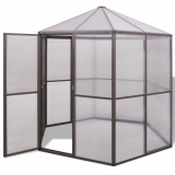 vidaXL Seră, 240x211x232 cm, aluminiu