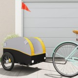 Remorcă pentru biciclete, negru și galben, 45 kg, fier