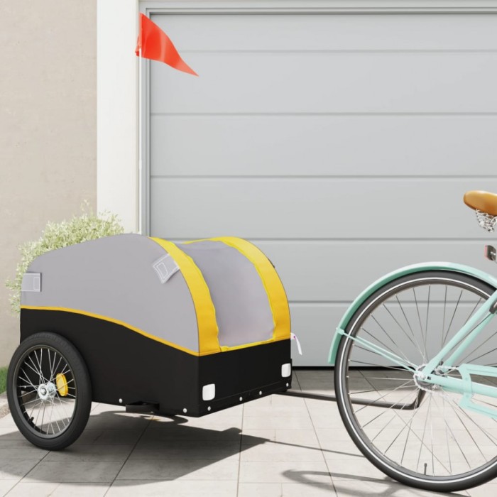 vidaXL Remorcă pentru biciclete, negru și galben, 45 kg, fier 94127