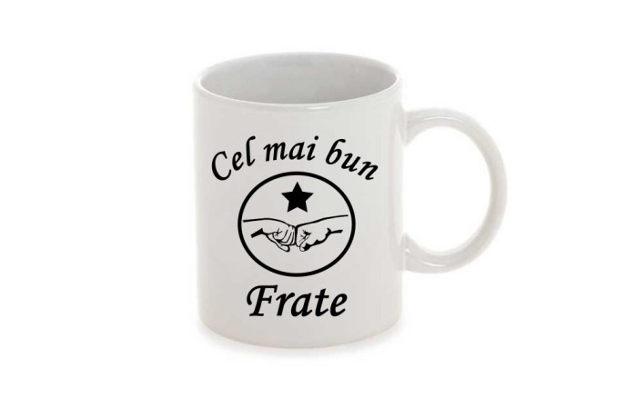 Cana alba personalizata, Cel mai bun frate, INOVATIX&reg;. 330ml