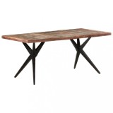 Masă Bucătărie Lemn Masiv Reciclat 180x90 cm VidaXL Negru