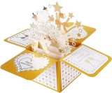 Felicitare 3D Innbox, auriu/alb, hartie, 8x8cm